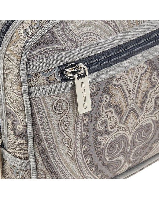 Etro Gray Zipper Clutch