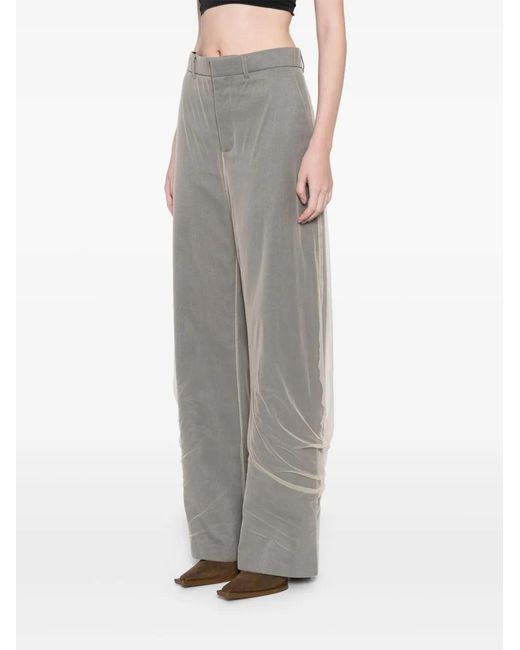 Y. Project Gray Draped Layered Trousers