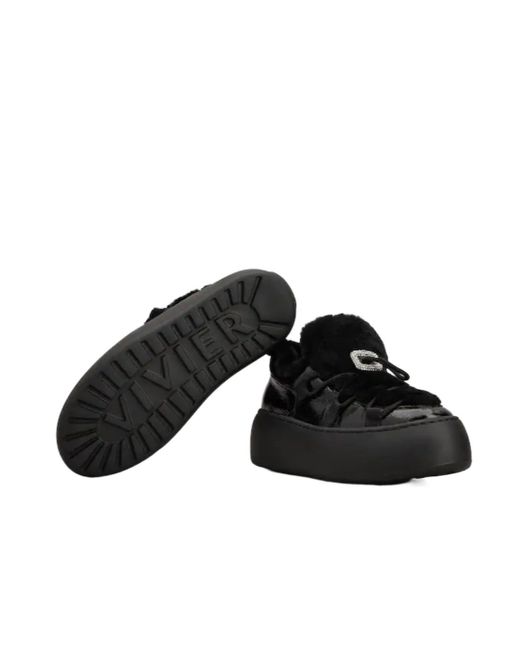 Roger Vivier Black Viv' Up Sneakers
