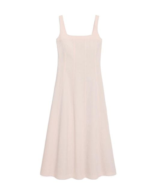 Theory Pink Seamed Square Neck Dress