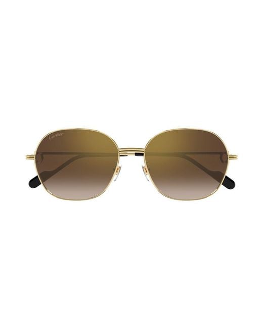 Cartier Metallic Round-Frame Sunglasses