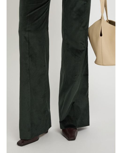 Gabriela Hearst Black Vesta Straight-Leg Corduroy Trousers