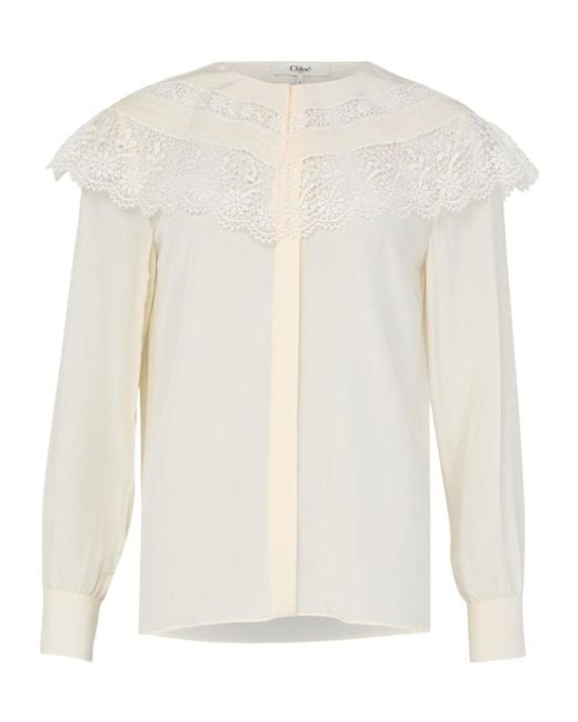 Chloé White Long-Sleeved Top