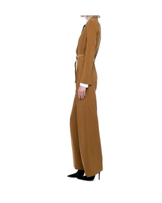 Norma Kamali Natural Single Breasted Jumpsuit