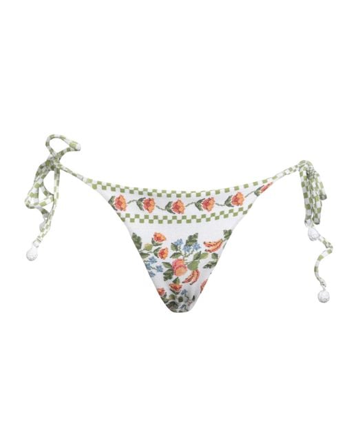 Farm Rio White Floral Bikini Bottoms