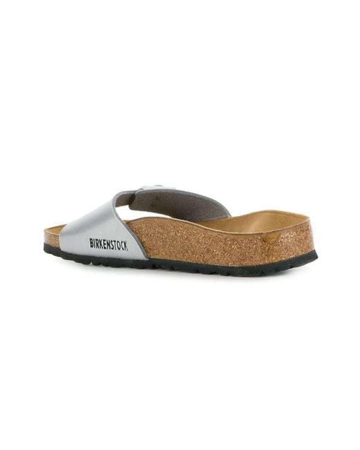 Birkenstock White Open-Toed Leather Button Sandals