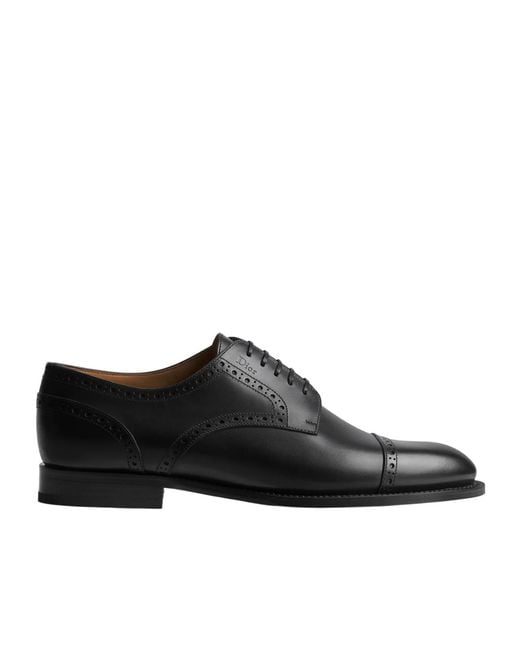 Dior Black Brogue Cap-Toe Oxford Shoes for men
