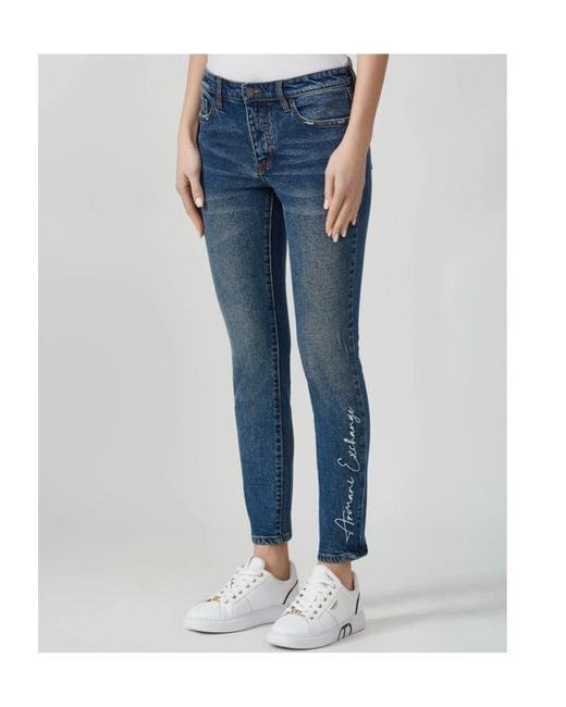 ARMANI EXCHANGE Blue Belt-Loop Jeans