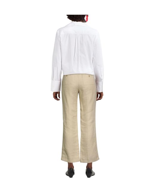 Weekend by Maxmara Natural Solid Color Versatile Minimalist Flared Casual Trousers