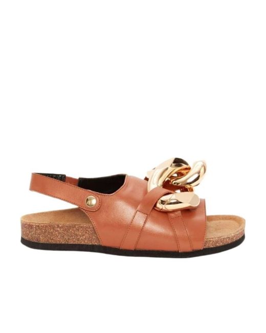 J.W. Anderson Brown Jw Anderson Chain-Link Open Toe Sandals