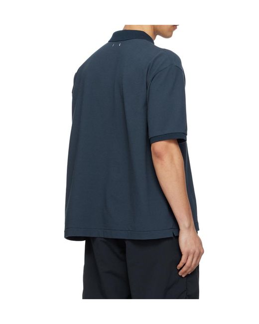 Nanamica Blue Short-Sleeved Polo Shirt for men
