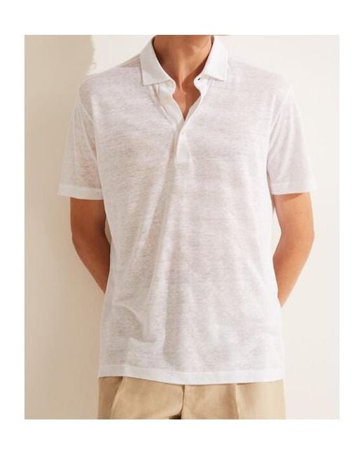 Loro Piana White Short-Sleeved Polo Shirt for men