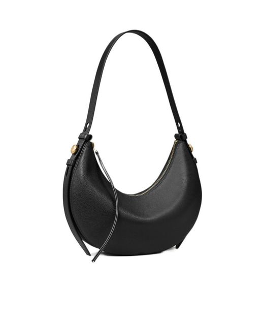 Tory Burch Black Romy Half Moon Zipped Shoulder Bag