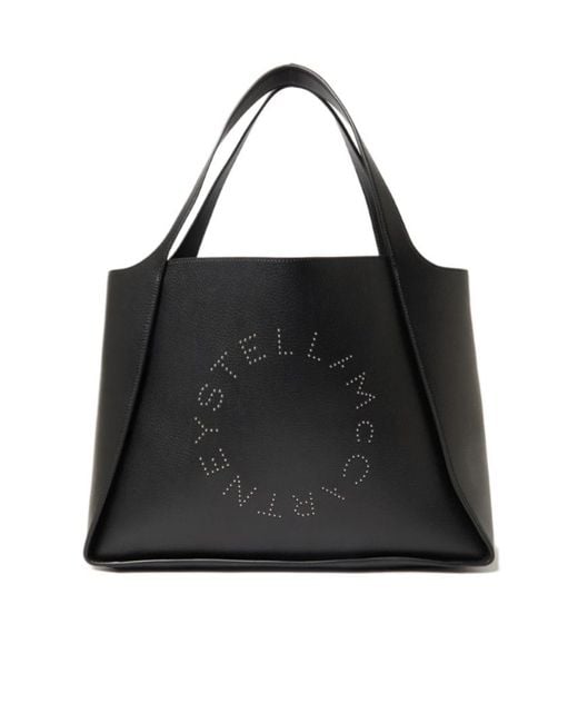 Stella McCartney Black Logo-Detail Tote Bag