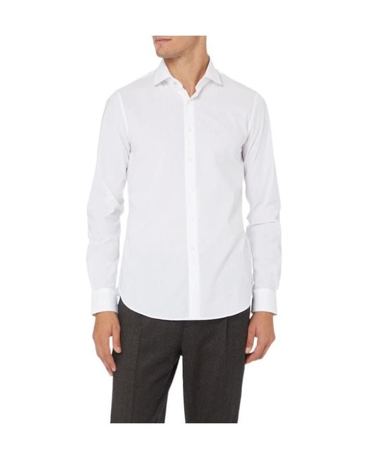 Michael Kors White Long-Sleeved Buttoned Shirt for men