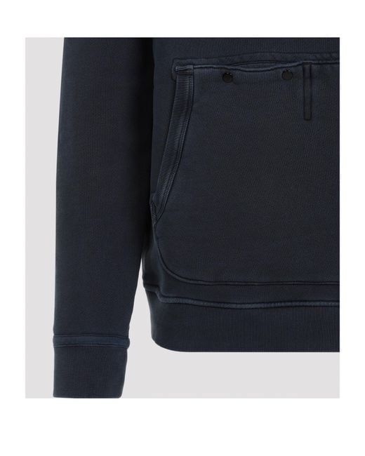 Stone Island Blue Long-Sleeved Compass Patch Hoodie for men