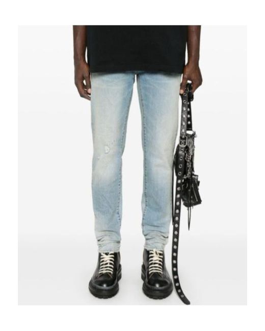Purple Brand Blue Distressed Jeans for men