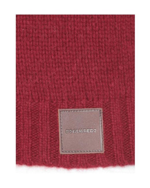 DSquared² Red Logo-Patch Crewneck Jumper for men