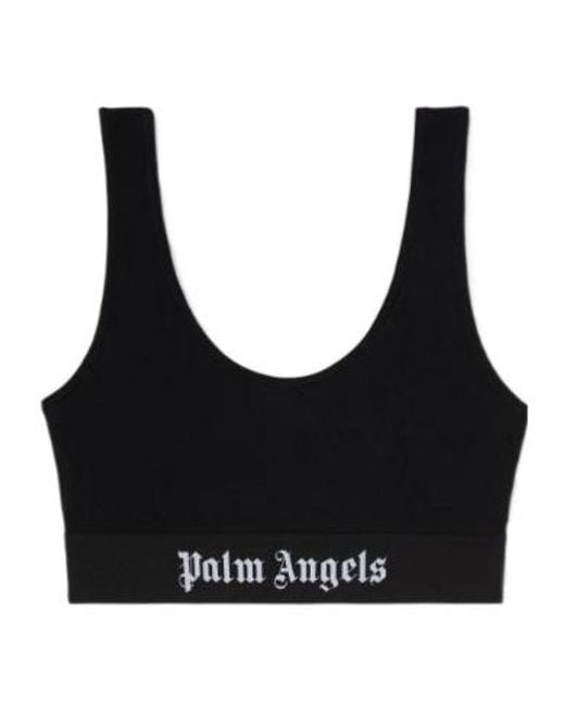 Palm Angels Black Scoop Back Two-Toned Bra