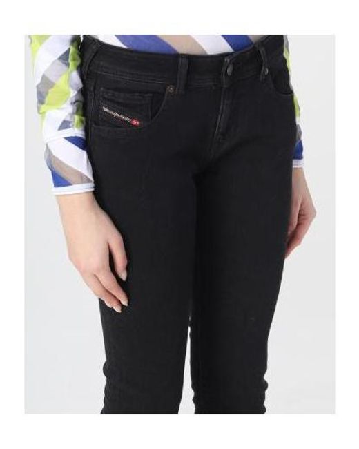 DIESEL Black Logo Detailed Cropped Flared Jeans