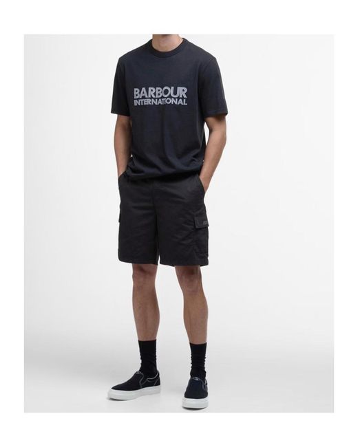 Barbour Black Ripstop Cargo Shorts for men