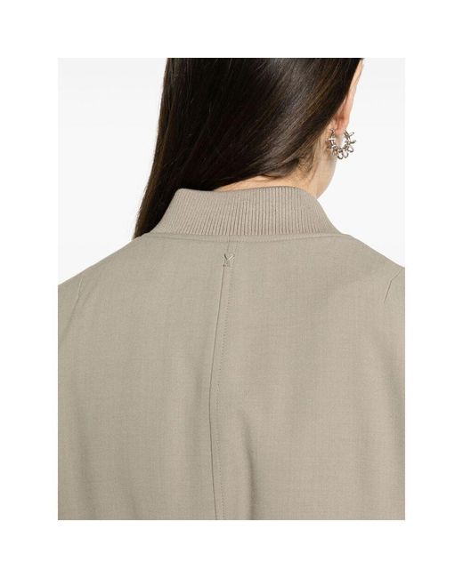 AMI Natural Zip-Up Padded Bomber Jacket