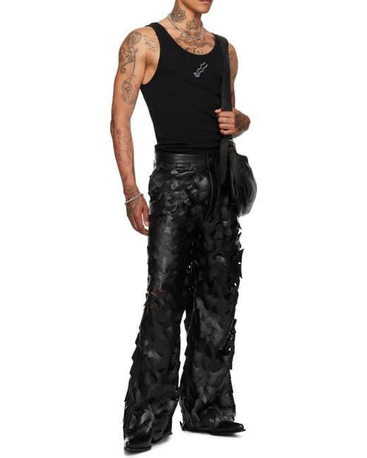 Lu'u Dan Black Wide-Leg Casual Pants for men