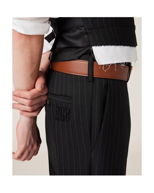 Miu Miu Black Pinstripe Pants