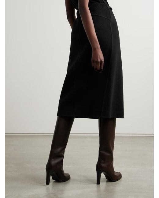 Gabriela Hearst Black Slit Midi Skirt