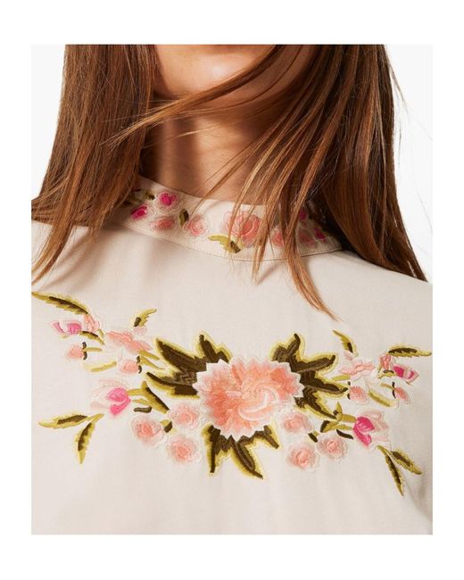 Twinset Natural Floral-Embroidered Blouse