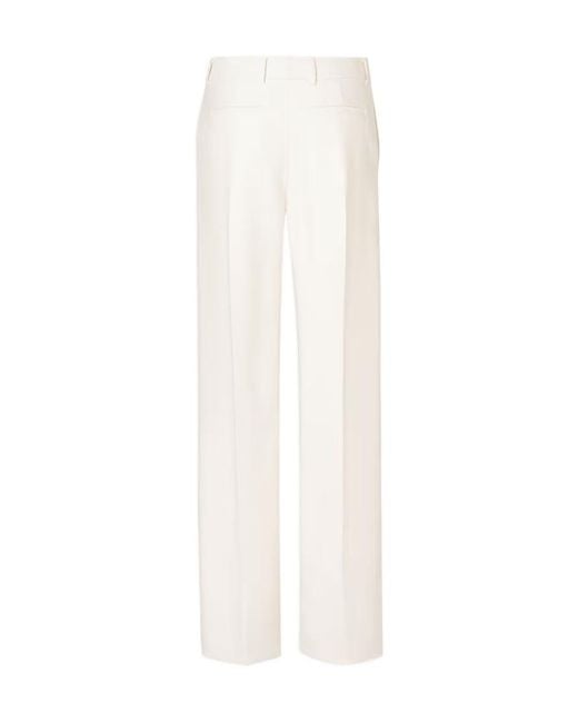 Fendi White Ivory Wool Trousers