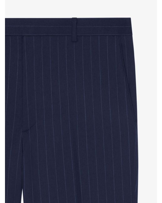 Givenchy Blue Slim Fit Striped Tailored Pants for men