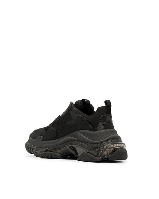 Balenciaga Black Triple S Clear Sole Sneakers