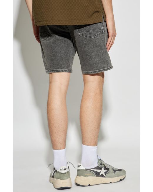 AllSaints Gray Switch Denim Shorts for men