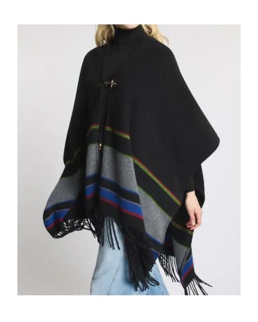 Fay Black Poncho
