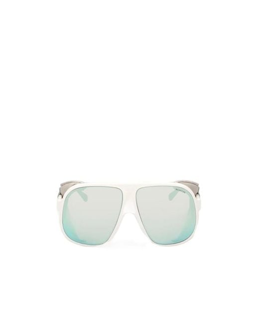 Moncler White Eyewear Shield Frame Sunglasses for men