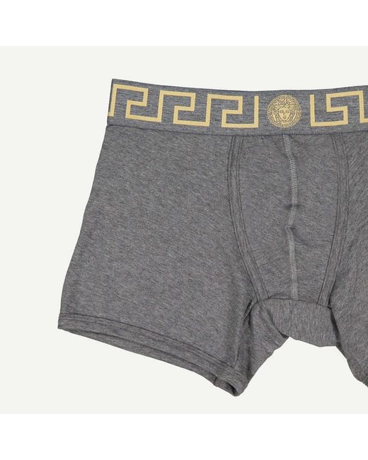 Versace Gray Greca Border Stretched Boxers for men