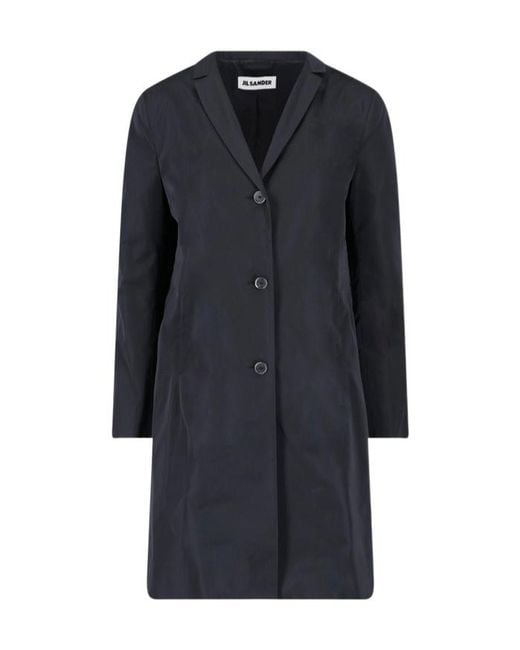 Jil Sander Blue Long-Sleeved Coat