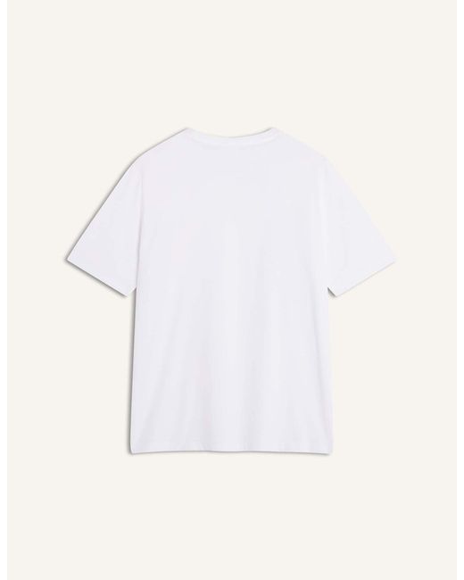 Maison Kitsuné White Maison Kitsuné Script Logo T-Shirt for men