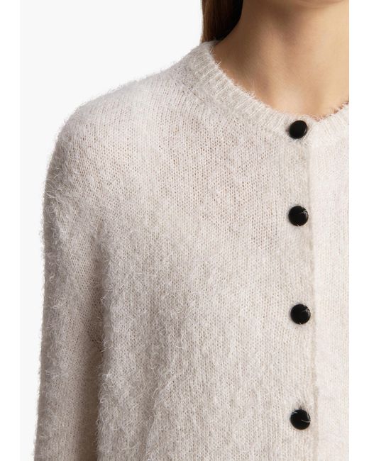Khaite White Button-Fastening Cardigan