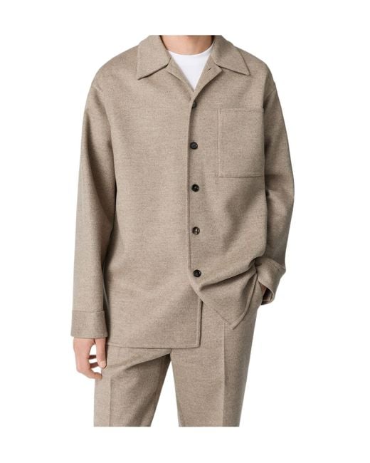 Bottega Veneta Natural Wool And Cashmere Overshirt for men