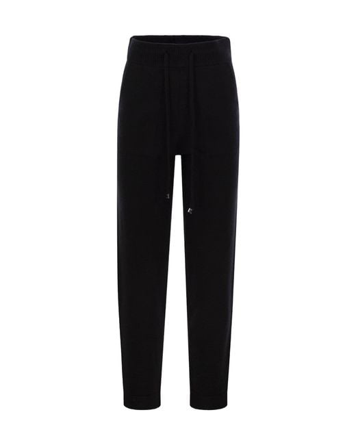 Max Mara Black High Waist Drawstring Knitted Trousers