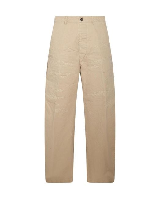 DSquared² Natural Distressed Straight-Leg Pants for men