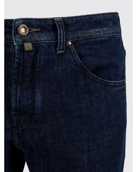 Jacob Cohen Blue Five-Pocket Cropped Jeans for men