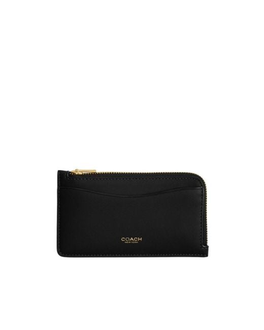 COACH Black Zipper Card Bag