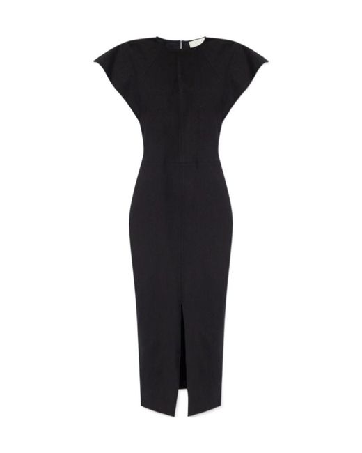 Isabel Marant Black Cap-Sleeved Pencil Dress