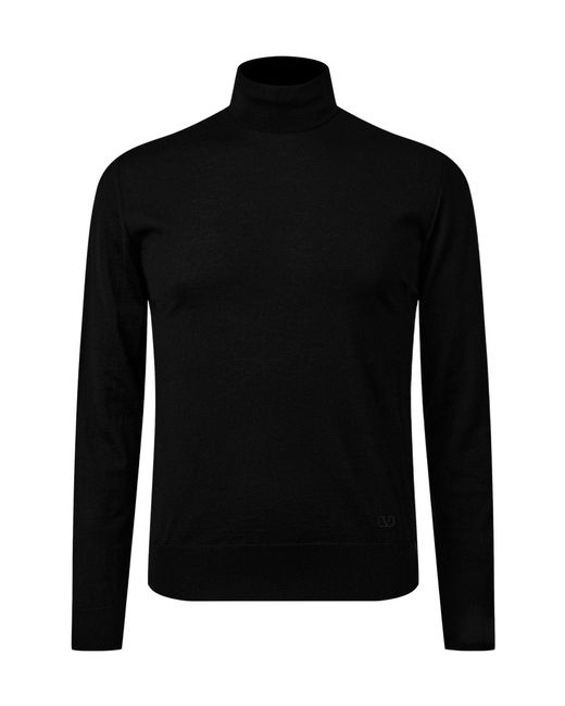 Valentino Black Minimalist Turtleneck Sweater for men