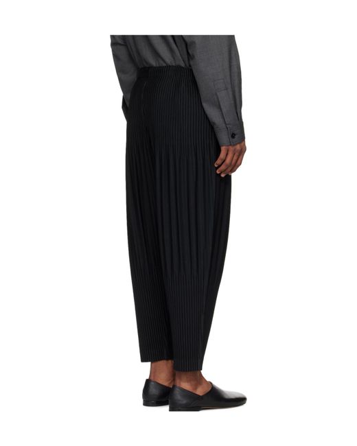 Homme Plissé Issey Miyake Black Plissé Trousers for men