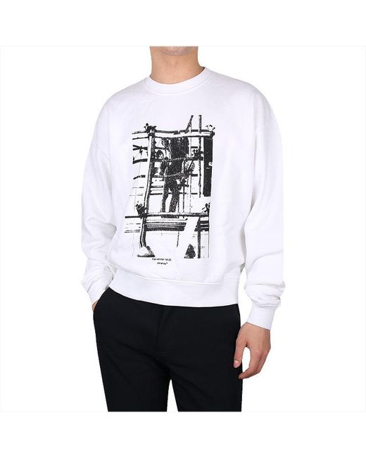 Off-White c/o Virgil Abloh White Printed Pattern Sweater for men