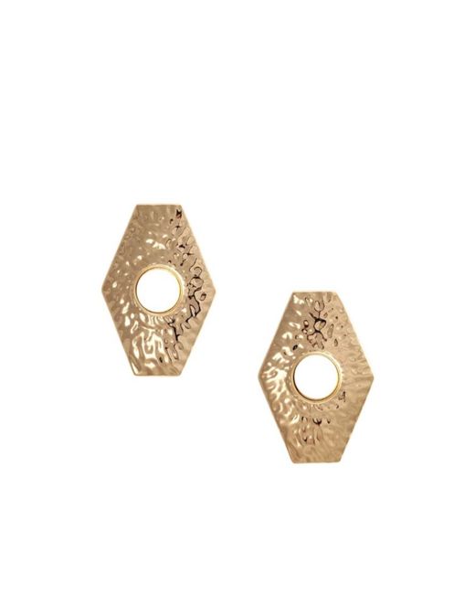 Self-Portrait Metallic Large Hammered Embellished Earrings